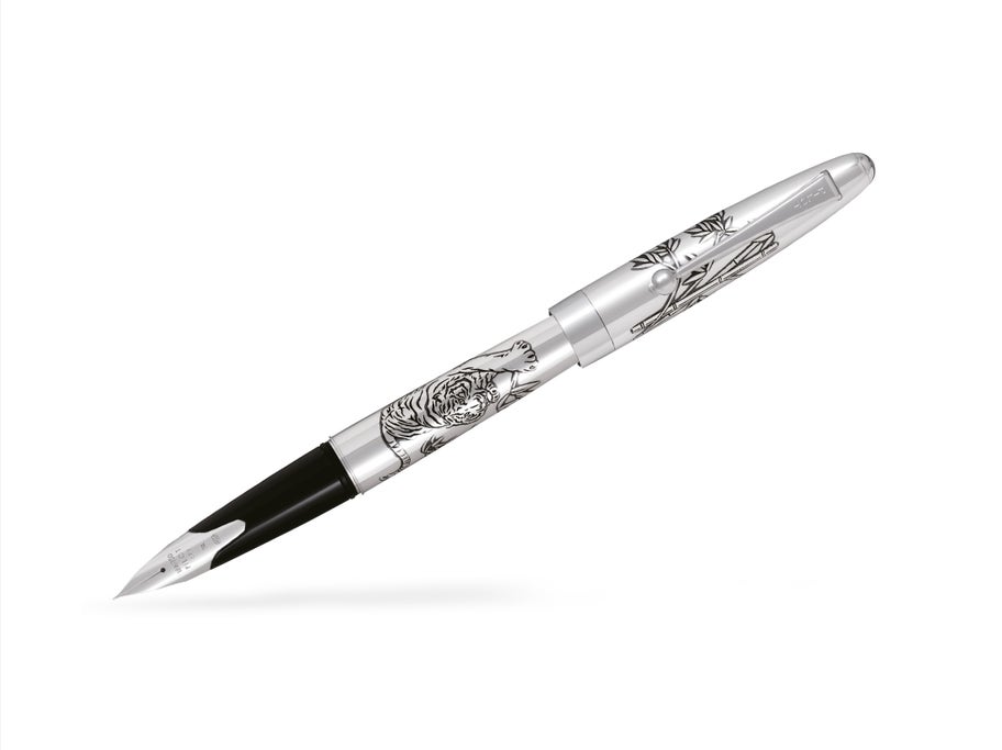 Packshot Stylo plume Silver Tigre Plume Large Argent rechargeable - Pilot Pen