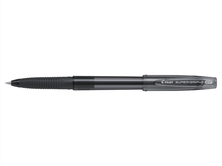 Packshot Stylo bille Super Grip G Cap Pointe Extra Fine Noir rechargeable - Pilot Pen